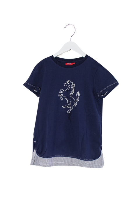 A Navy Short Sleeve T Shirts from Ferrari in size 10Y for girl. (Front View)