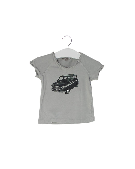 A Taupe Short Sleeve T Shirts from Emile et Ida in size 3-6M for boy. (Front View)