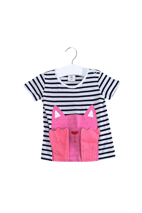 A Black Short Sleeve T Shirts from Seed in size 3-6M for girl. (Front View)