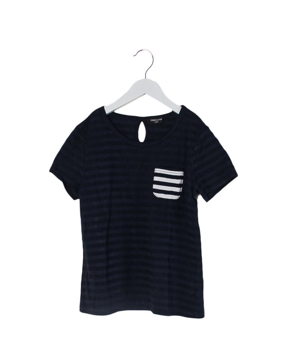 A Black Short Sleeve T Shirts from Comme Ca Ism in size 11Y for girl. (Front View)