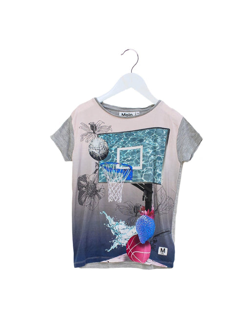 A Pink Short Sleeve T Shirts from Molo in size 6T for girl. (Front View)