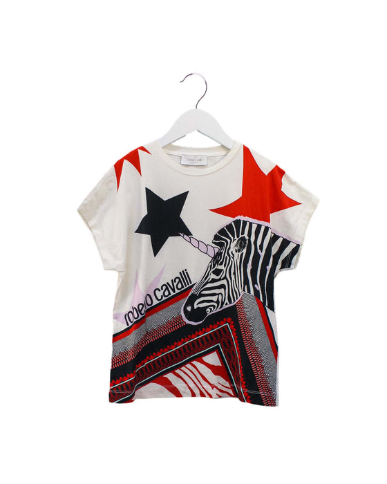 A White Short Sleeve T Shirts from Roberto Cavalli in size 9Y for girl. (Back View)