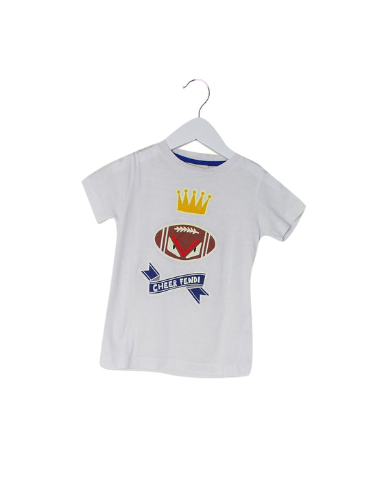 A White Short Sleeve T Shirts from Fendi in size 3T for boy. (Front View)