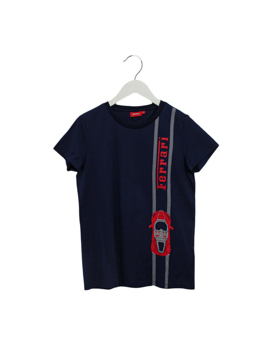 A Navy Short Sleeve T Shirts from Ferrari in size 12Y for boy. (Front View)