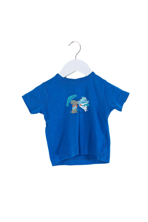 A Blue Short Sleeve T Shirts from Petit Bateau in size 6-12M for boy. (Front View)