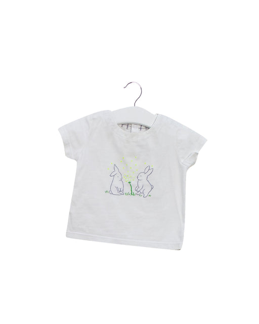 A White Short Sleeve T Shirts from Jacadi in size 3-6M for boy. (Front View)