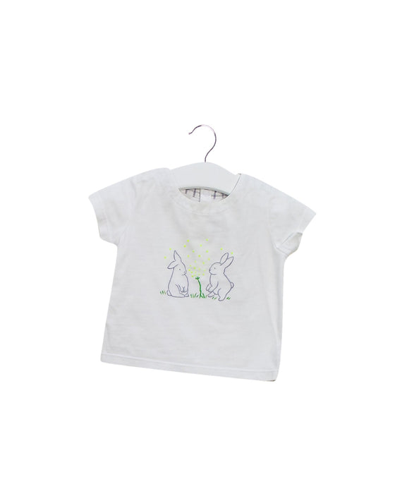 A White Short Sleeve T Shirts from Jacadi in size 3-6M for boy. (Front View)