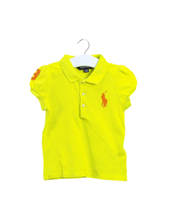 A Yellow Short Sleeve Polos from Ralph Lauren in size 2T for boy. (Front View)