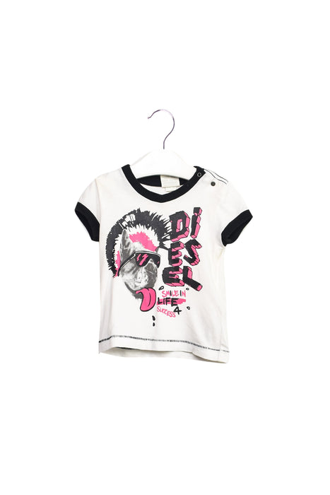 A White Short Sleeve T Shirts from Diesel in size 0-3M for girl. (Front View)