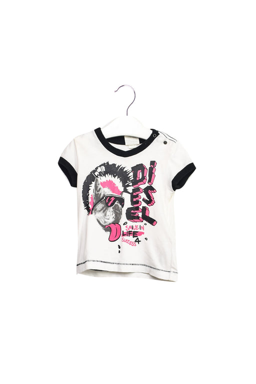 A White Short Sleeve T Shirts from Diesel in size 0-3M for girl. (Front View)