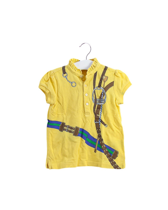A Yellow Short Sleeve Polos from Polo Ralph Lauren in size 3T for girl. (Front View)