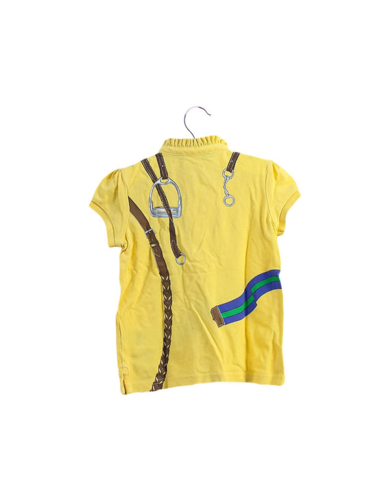 A Yellow Short Sleeve Polos from Polo Ralph Lauren in size 3T for girl. (Back View)