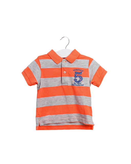 A Orange Short Sleeve Polos from Mayoral in size 6-12M for boy. (Front View)