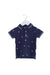 A Navy Short Sleeve Polos from Purebaby in size 3-6M for boy. (Front View)