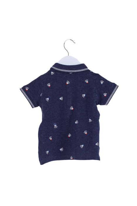 A Navy Short Sleeve Polos from Purebaby in size 3-6M for boy. (Back View)