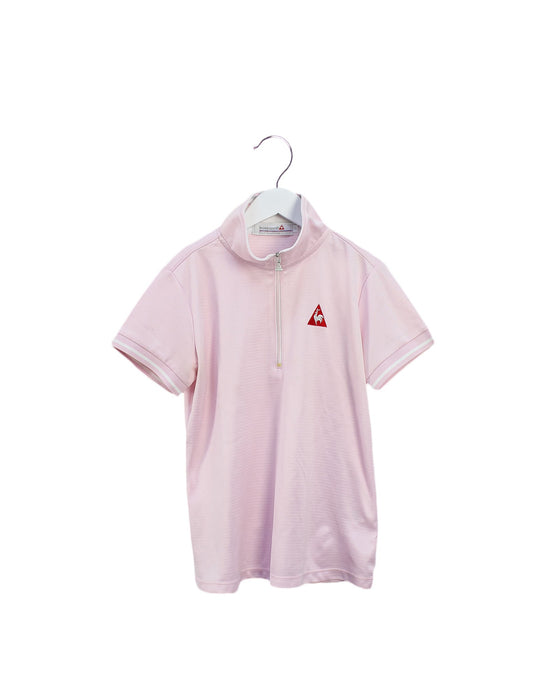 A Pink Short Sleeve Polos from Le Coq Sportif in size 10Y for girl. (Front View)