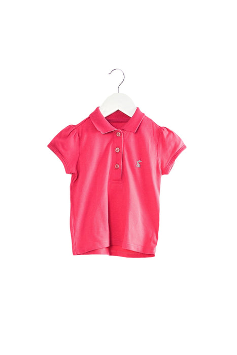 A Pink Short Sleeve Polos from Joules in size 6-12M for girl. (Front View)