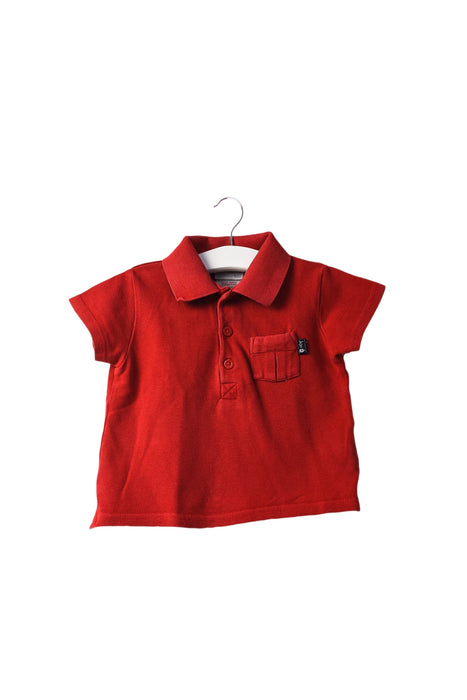 A Red Short Sleeve Polos from Jojo Maman Bébé in size 6-12M for boy. (Front View)