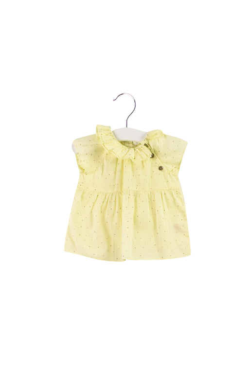 A Yellow Short Sleeve Polos from Marie Chantal in size 6-12M for girl. (Front View)
