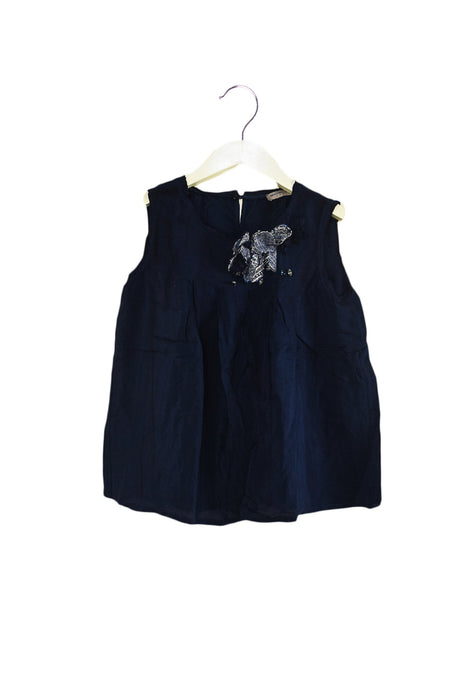 A Navy Sleeveless Tops from Ermanno Scervino in size 8Y for girl. (Front View)