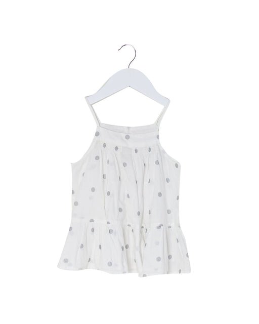 A White Sleeveless Tops from Bonpoint in size 4T for girl. (Front View)