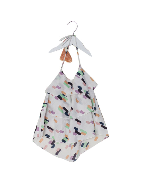 A White Sleeveless Tops from Velveteen in size 4T for girl. (Front View)