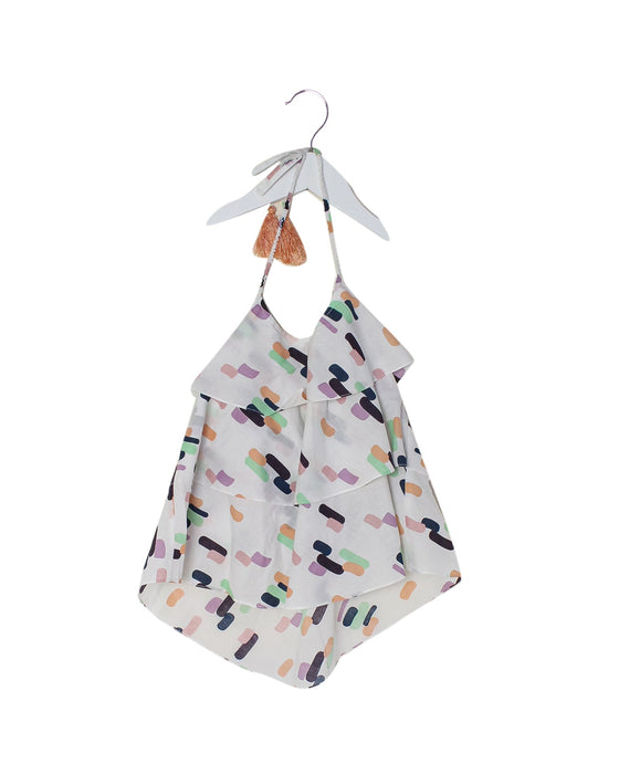 A White Sleeveless Tops from Velveteen in size 4T for girl. (Front View)