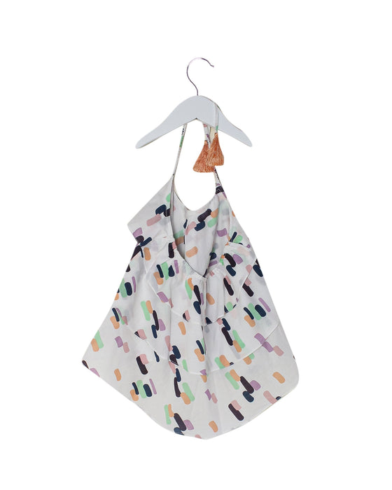 A White Sleeveless Tops from Velveteen in size 4T for girl. (Back View)