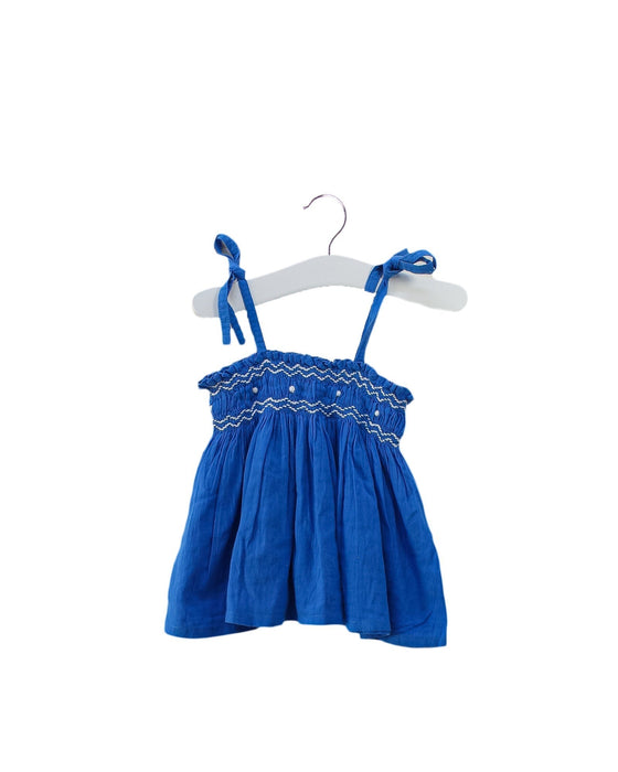 A Blue Sleeveless Tops from Kidsagogo in size 6-12M for girl. (Front View)