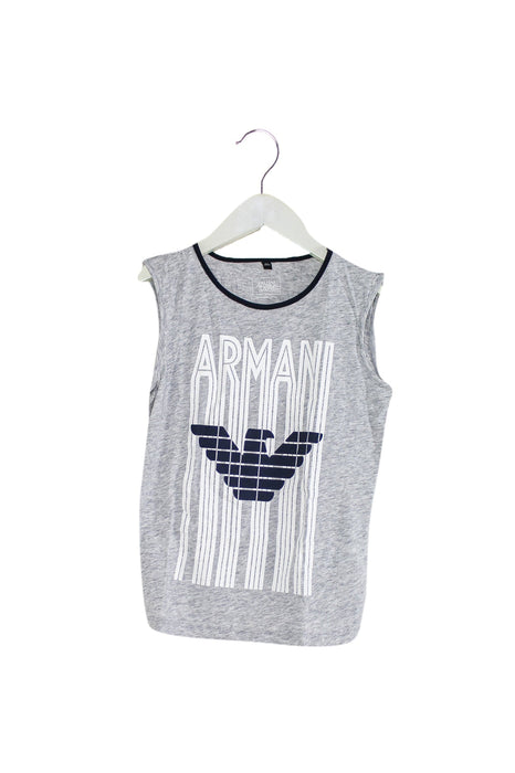 A Grey Sleeveless Tops from Armani in size 8Y for boy. (Front View)
