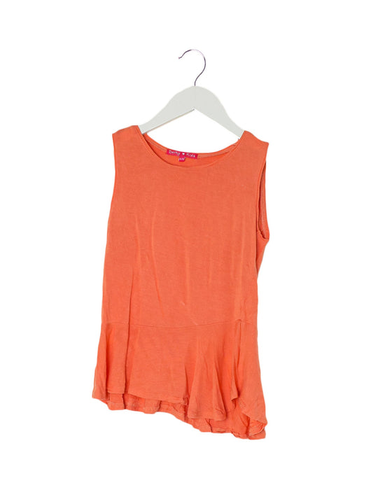 A Orange Sleeveless Tops from Derhy Kids in size 8Y for girl. (Front View)