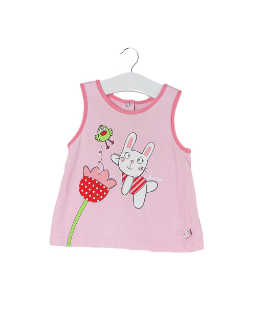 A Pink Sleeveless Tops from Chicco in size 12-18M for girl. (Front View)