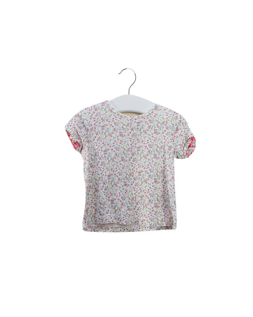 A Pink Sleeveless Tops from Petit Bateau in size 6-12M for girl. (Front View)