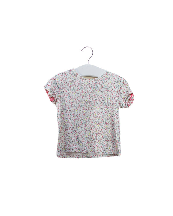 A Pink Sleeveless Tops from Petit Bateau in size 6-12M for girl. (Front View)