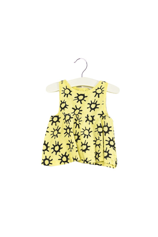 A Yellow Sleeveless Tops from Little Me in size 3-6M for girl. (Front View)