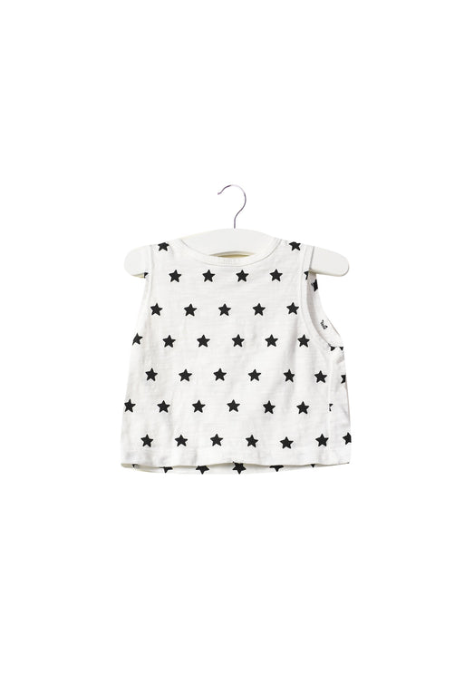 A White Sleeveless Tops from Little Starters in size 3-6M for girl. (Front View)
