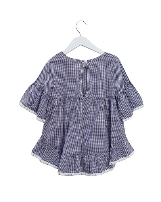 A Navy Short Sleeve Tops from Balloon Chic in size 6T for girl. (Back View)
