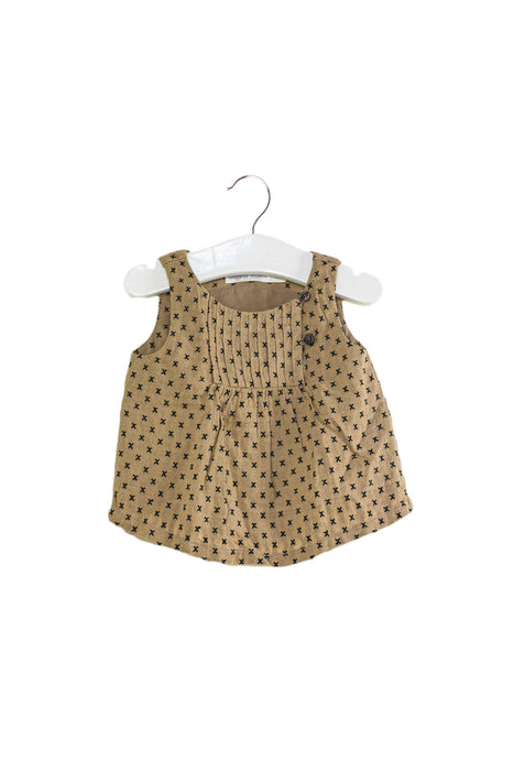 A Brown Sleeveless Tops from Oaks of Acorn in size 3-6M for girl. (Back View)