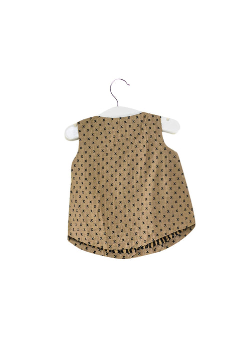 A Brown Sleeveless Tops from Oaks of Acorn in size 3-6M for girl. (Back View)