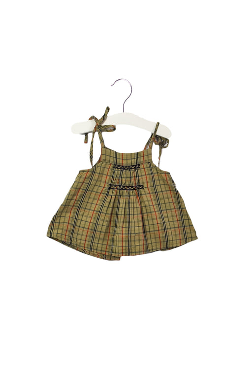 A Brown Sleeveless Tops from Velveteen in size 3-6M for girl. (Front View)