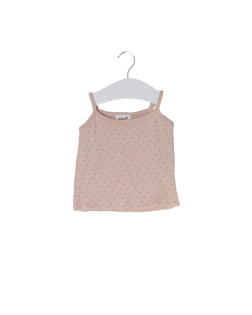 A Beige Sleeveless Tops from Oeuf in size 0-3M for girl. (Front View)
