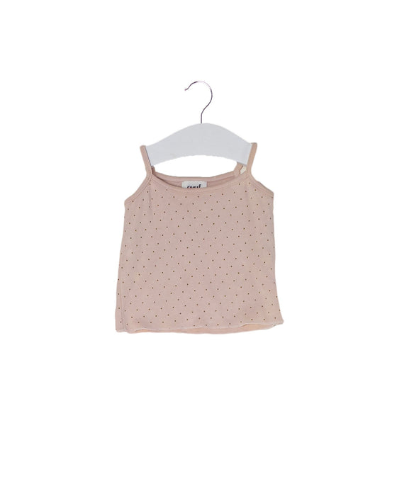 A Beige Sleeveless Tops from Oeuf in size 0-3M for girl. (Front View)
