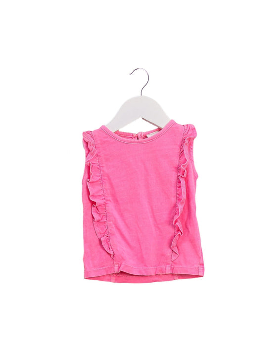 A Pink Sleeveless Tops from Seed in size 0-3M for girl. (Front View)