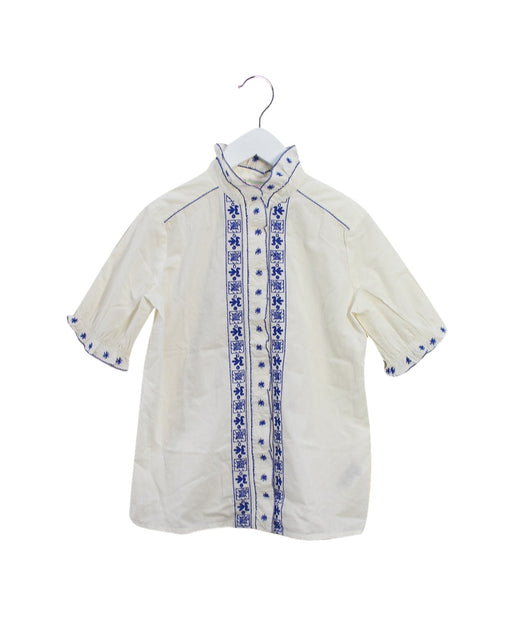 A Ivory Short Sleeve Tops from Bonpoint in size 10Y for girl. (Front View)