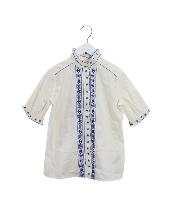 A Ivory Short Sleeve Tops from Bonpoint in size 10Y for girl. (Front View)