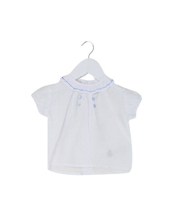 A White Short Sleeve Tops from Paz Rodriguez in size 3-6M for girl. (Front View)