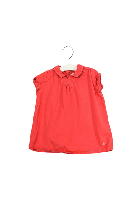 A Pink Short Sleeve Tops from Petit Bateau in size 6-12M for girl. (Front View)