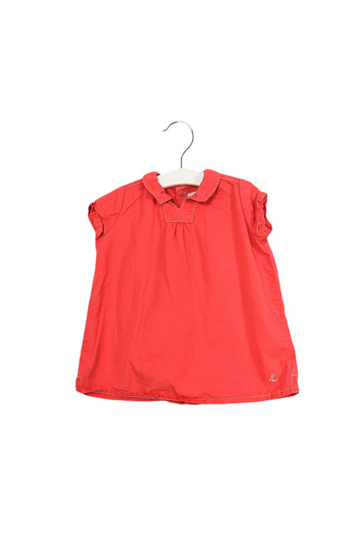 A Pink Short Sleeve Tops from Petit Bateau in size 6-12M for girl. (Front View)