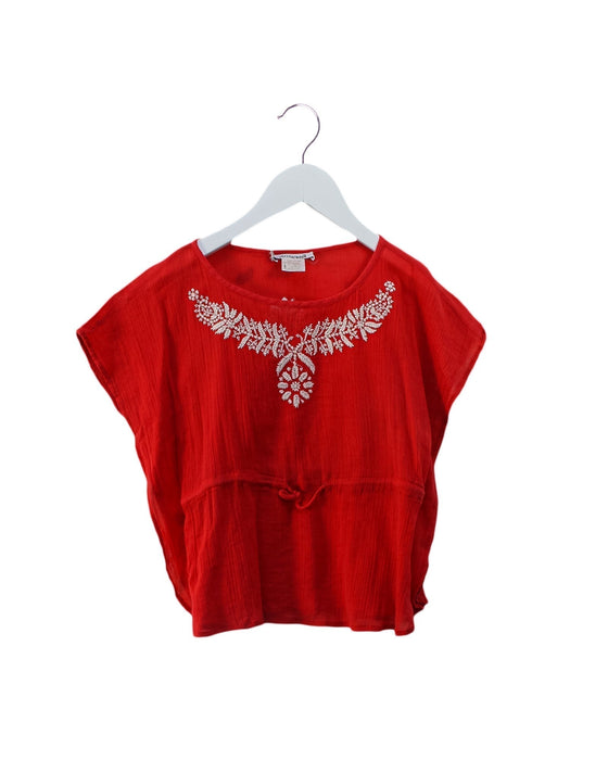 A Red Short Sleeve Tops from Sunchild in size 4T for girl. (Back View)
