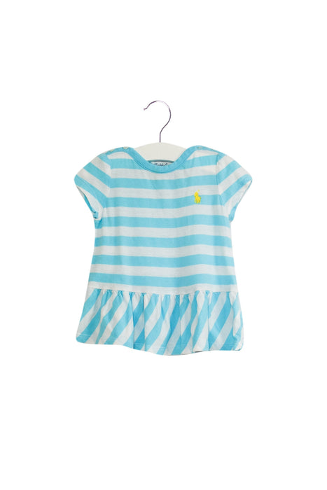 A Blue Short Sleeve Tops from Ralph Lauren in size 6-12M for girl. (Front View)